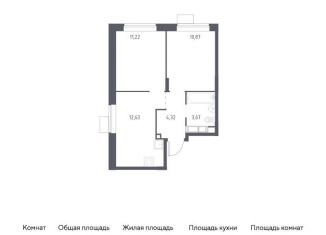 Продается двухкомнатная квартира, 42.7 м2, Московская область, жилой квартал Новоград Павлино, к34