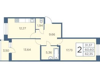 Продажа двухкомнатной квартиры, 62 м2, Санкт-Петербург, Большой Сампсониевский проспект, 70к2, метро Лесная