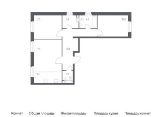 Продажа трехкомнатной квартиры, 68.6 м2, Москва, проспект Куприна, 30к9
