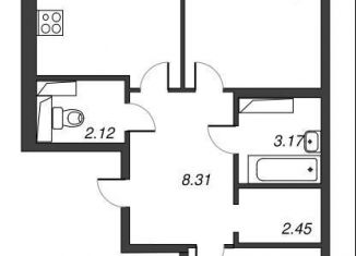 Продам 2-комнатную квартиру, 64.2 м2, Мурино