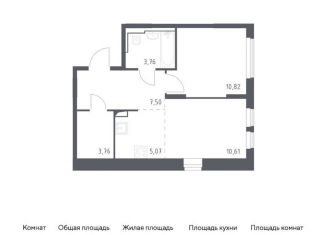 Продам 1-комнатную квартиру, 41.5 м2, Москва, жилой комплекс Остафьево, к19
