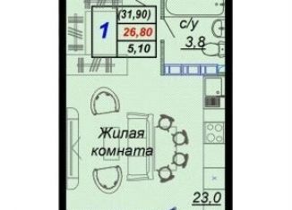 Квартира на продажу студия, 31.9 м2, Краснодарский край