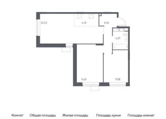 Продаю двухкомнатную квартиру, 63.2 м2, Балашиха, жилой квартал Новоград Павлино, к34